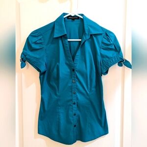 Teal button down Express ahirt